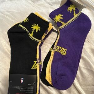 3-Pack quarter cut LA LAKERS socks